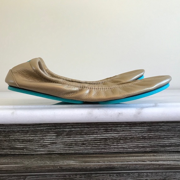 TIEKS METALLIC GOLD BALLET FLATS - Picture 7 of 12